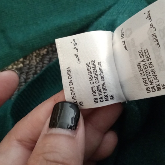 Charter Club Cashmere Kelly Green Long Sleeve Sweater Holiday Christmas Size S - Picture 8 of 9